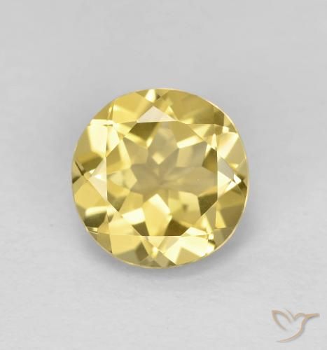 1.92ct Натуральный Очень светлый дижонский желтый Берилл, Круглый, Чистота VVS
