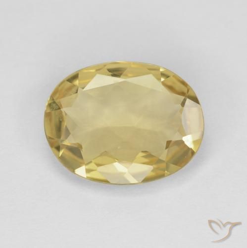 2.16ct Натуральный Средний желтый Берилл, Овал, Чистота VVS