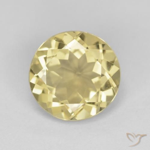 2.37ct Натуральный Очень светлый дижонский желтый Берилл, Круглый, Чистота VVS