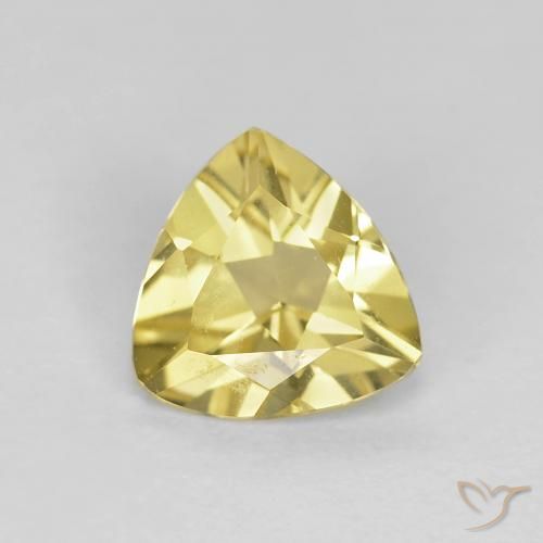 0.98ct Натуральный Землисто-желтый Берилл, Триллион, Чистота VS