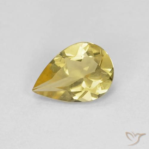 0.52ct Натуральный Дижонский желтый Берилл, Форма груши, Чистота VS