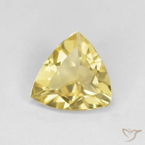 1.19ct Натуральный Светло-желтый Берилл, Триллион, Чистота VS