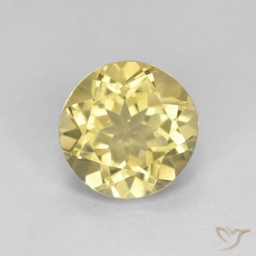 1.46ct Натуральный Светло-золотисто-желтый Берилл, Круглый, Чистота VVS