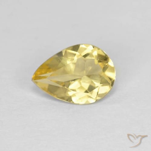 0.81ct Натуральный Светлое золото Берилл, Форма груши, Чистота VVS