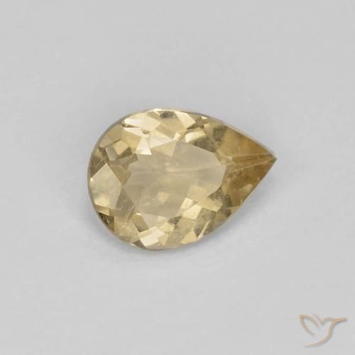 0.54ct Натуральный Золотой Берилл, Форма груши, Чистота VS