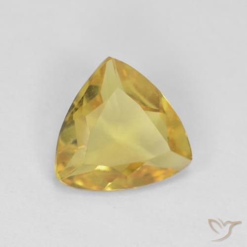 0.85ct Натуральный Королевский желтый Берилл, Триллион, VVS-VS