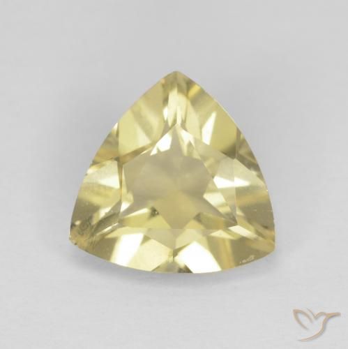 1.30ct Натуральный Светло-желтый Берилл, Триллион, VVS-VS