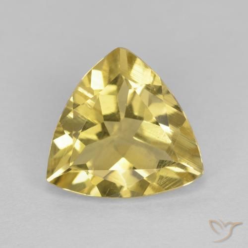 1.86ct Натуральный Светло-золотисто-желтый Берилл, Триллион, Чистота VVS