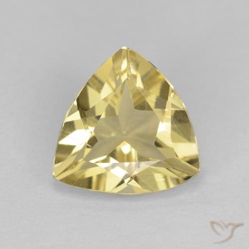 1.34ct Натуральный Светло-желтый Берилл, Триллион, Чистота VVS