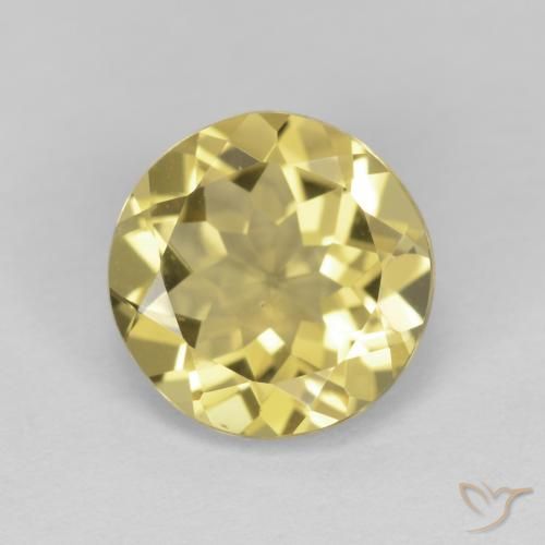 2.20ct Натуральный Средний желтый Берилл, Круглый, VVS-VS