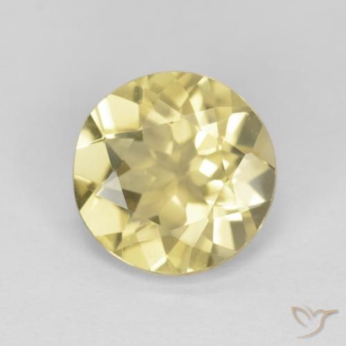 1.98ct Натуральный Светло-землисто-желтый Берилл, Круглый, VVS-VS