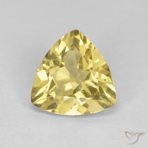 2.12ct Натуральный Светло-желтый Берилл, Триллион, Чистота VS