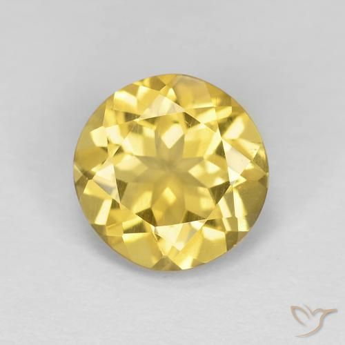 1.59ct Натуральный Медовый желтый Берилл, Круглый, Чистота VS