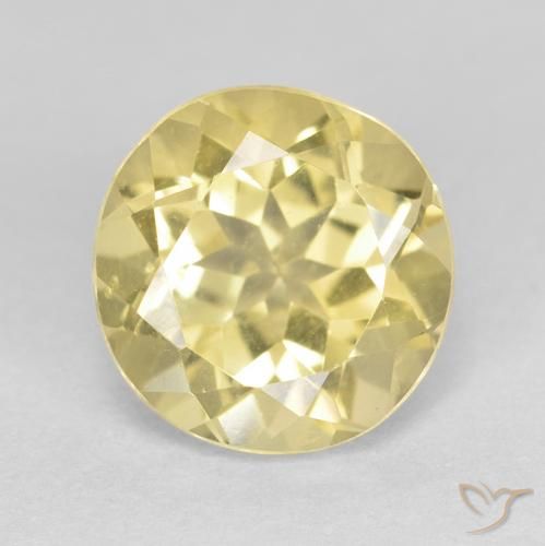 1.89ct Натуральный Очень светлый дижонский желтый Берилл, Круглый, Чистота VVS