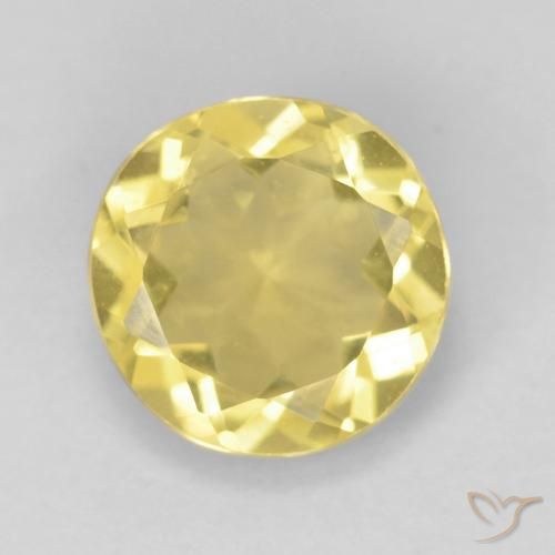 1.52ct Натуральный Шмель желтый Берилл, Круглый, Чистота VVS