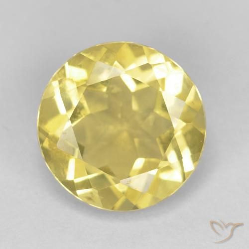 1.69ct Натуральный Средний желтый Берилл, Круглый, Чистота VVS