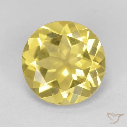 1.59ct Натуральный Светло-медово-желтый Берилл, Круглый, Чистота VVS