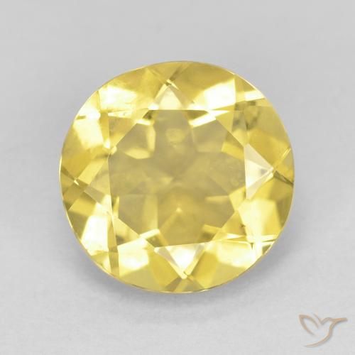 1.58ct Натуральный Светло-медово-желтый Берилл, Круглый, Чистота VVS