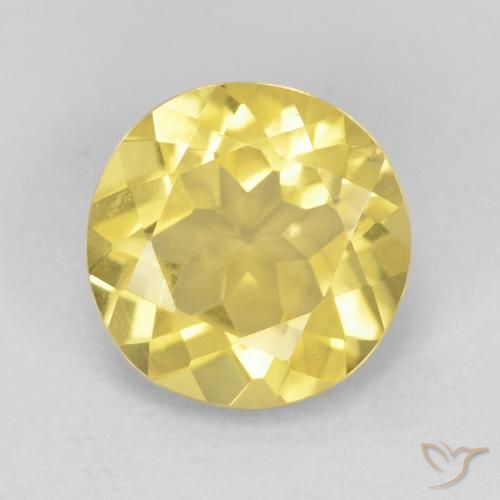 1.65ct Натуральный Средний желтый Берилл, Круглый, Чистота VVS