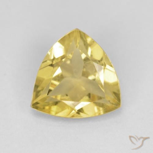 1.38ct Натуральный Теплый желтый Берилл, Триллион, Чистота VVS