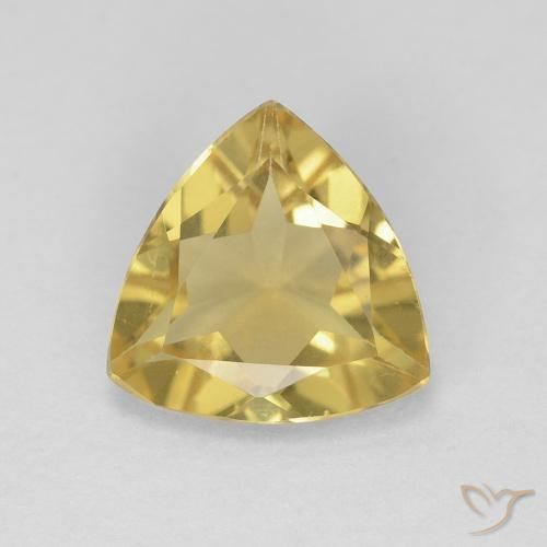 1.22ct Натуральный Насыщенный желтый Берилл, Триллион, Чистота VVS
