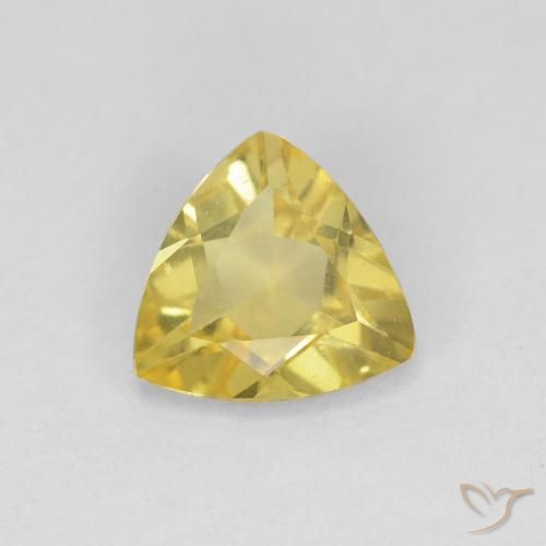0.87ct Натуральный Средний желтый Берилл, Триллион, Чистота VVS
