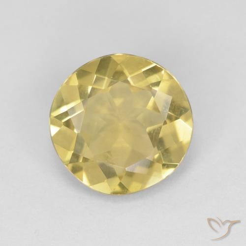 1.43ct Натуральный Мягкий желтый Берилл, Круглый, Чистота VVS