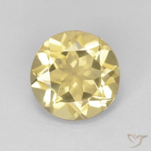 1.72ct Натуральный Светло-желтый Берилл, Круглый, Чистота VVS