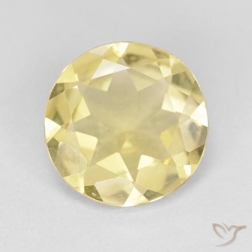 1.58ct Натуральный Светло-землисто-желтый Берилл, Круглый, Чистота VVS