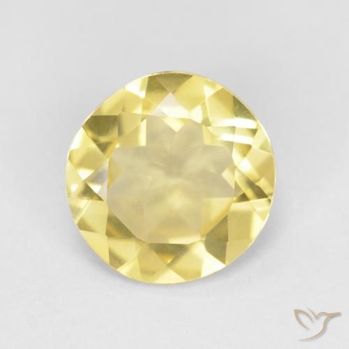 1.50ct Натуральный Светло-желтый Берилл, Круглый, Чистота VVS