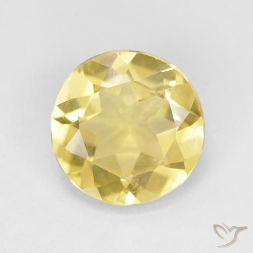 1.55ct Натуральный Светло-землисто-желтый Берилл, Круглый, Чистота VVS