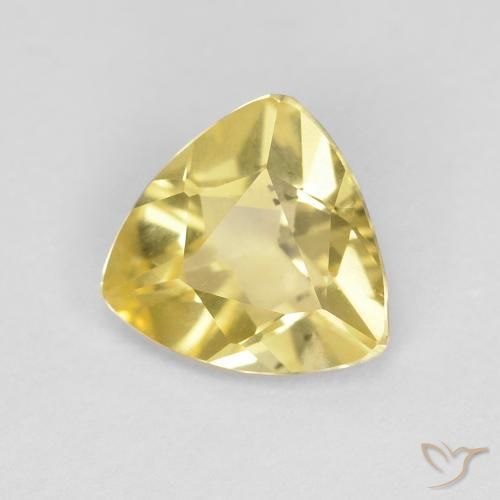 0.83ct Натуральный Светло-желтый Берилл, Триллион, VVS-VS