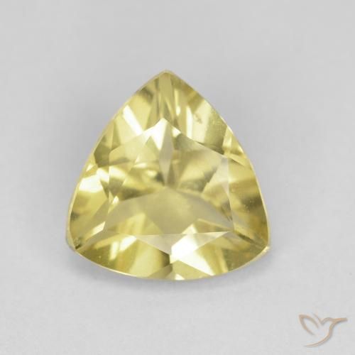 1.26ct Натуральный Светло-желтый Берилл, Триллион, VVS-VS