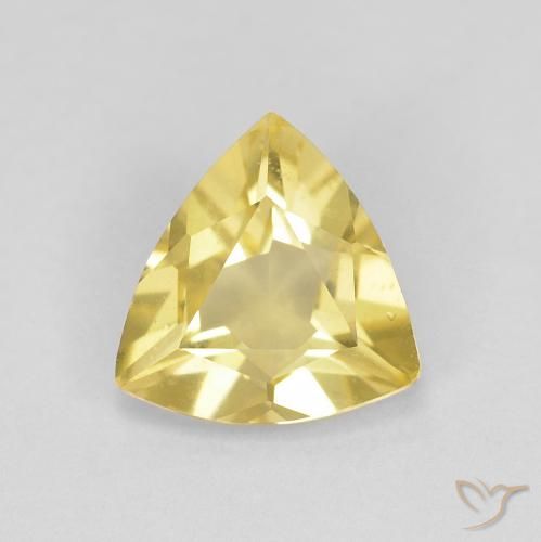0.76ct Натуральный Мягкий желтый Берилл, Триллион, VVS-VS