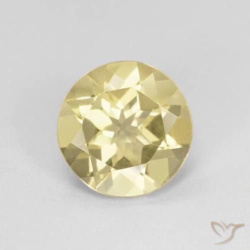 1.15ct Натуральный Светло-землисто-желтый Берилл, Круглый, Чистота VVS