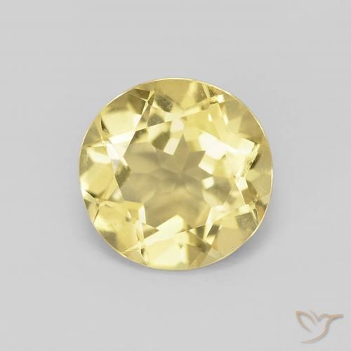 1.71ct Натуральный Светло-землисто-желтый Берилл, Круглый, Чистота VVS