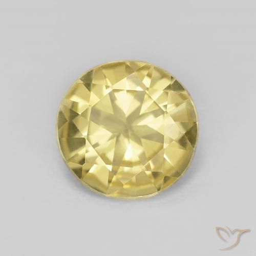 1.32ct Натуральный Светло-желтый Берилл, Круглый, Чистота VVS
