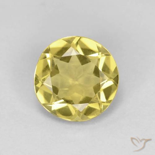 1.34ct Натуральный Светло-желтый Берилл, Круглый, Чистота VVS