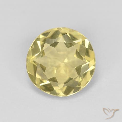 1.53ct Натуральный Светло-желтый Берилл, Круглый, Чистота VVS
