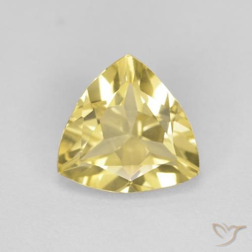 1.45ct Натуральный Medium Light-Yellow Берилл, Триллион, Чистота VVS