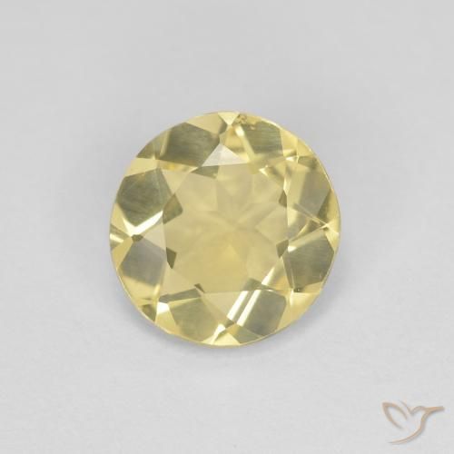 1.09ct Натуральный Medium Light-Yellow Берилл, Круглый, Чистота VVS