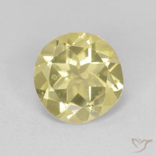 1.60ct Натуральный Светло-землисто-желтый Берилл, Круглый, VVS-VS