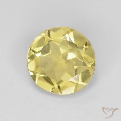 1.61ct Натуральный Medium Light-Yellow Берилл, Круглый, VVS-VS