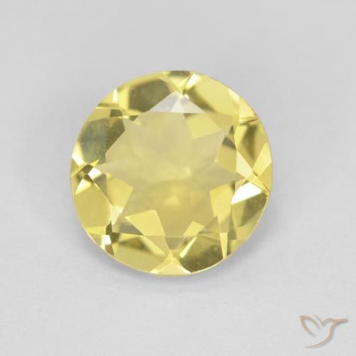 1.45ct Натуральный Medium Light-Yellow Берилл, Круглый, Чистота VVS
