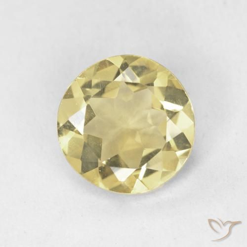 1.40ct Натуральный Теплый желтый Берилл, Круглый, VVS-VS