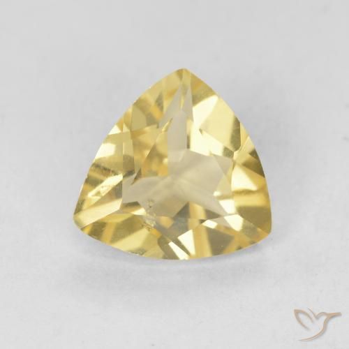 1.29ct Натуральный Светло-желтый Берилл, Триллион, VVS-VS
