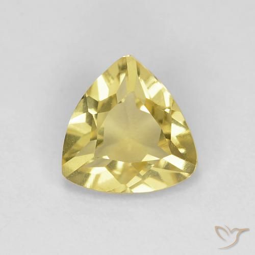 0.92ct Натуральный Мягкий желтый Берилл, Триллион, VVS-VS