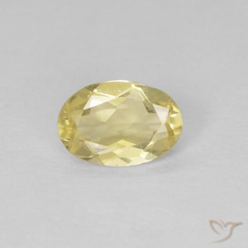 0.64ct Натуральный Очень светлый дижонский желтый Берилл, Овал, Чистота VS