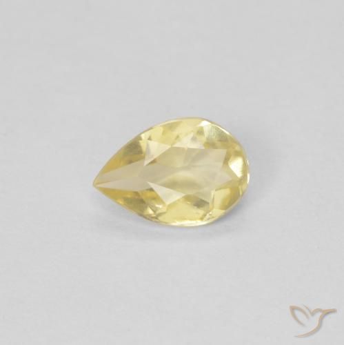 0.41ct Натуральный Светло-землисто-желтый Берилл, Форма груши, Чистота VS