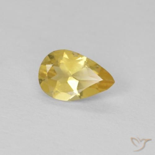 0.50ct Натуральный Золотисто-оранжевый Берилл, Форма груши, Чистота VS
